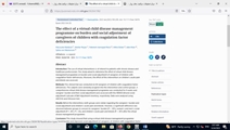 The effect of a virtual child disease management programme on burden and social adjustment of caregivers of children with coagulation factor deficiencies