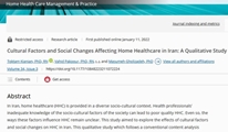 Cultural Factors and Social Changes Affecting Home Healthcare in Iran: A Qualitative Study