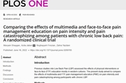 Comparing the effects of multimedia and face-to-face pain management education on pain intensity and pain catastrophizing among patients with chronic low back pain: A randomized clinical trial