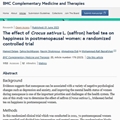 The effect of Crocus sativus L. (saffron) herbal tea on happiness in postmenopausal women: a randomized controlled trial