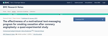 The effectiveness of a motivational text-messaging program for smoking cessation after coronary angioplasty: a quasi-experimental study