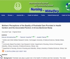 Mothers’ Perceptions of the Quality of Postnatal Care Provided in Health Centers and the Associated Factors: A Cross-Sectional Study