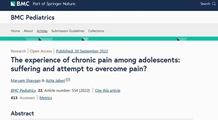 The experience of chronic pain among adolescents: suffering and attempt to overcome pain