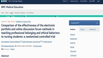 Comparison of the effectiveness of the electronic portfolio and online discussion forum methods in teaching professional belonging and ethical behaviors to nursing students: a randomized controlled trial