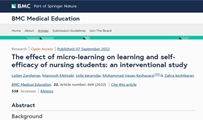 The effect of micro-learning on learning and self-efficacy of nursing students: an interventional study