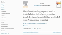 The effect of training program based on health belief model on burn prevention knowledge in mothers of children aged to ۱-۳ years: A randomized controlled