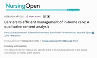 Barriers to efficient management of in-home care: A qualitative content analysis