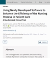 Using Newly Developed Software to Enhance the Efficiency of the Nursing Process in Patient Care A Randomized Clinical Trial