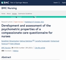 Development and assessment of the psychometric properties of a compassionate care questionnaire for nurses