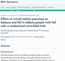 Effect of virtual reality exercises on balance and fall in elderly people with fall risk: a randomized controlled trial