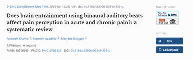 Does brain entrainment using binaural auditory beats affect pain perception in acute and chronic pain: a systematic review