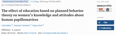 The effect of education based on planned behavior theory on women's knowledge and attitudes about human papillomavirus